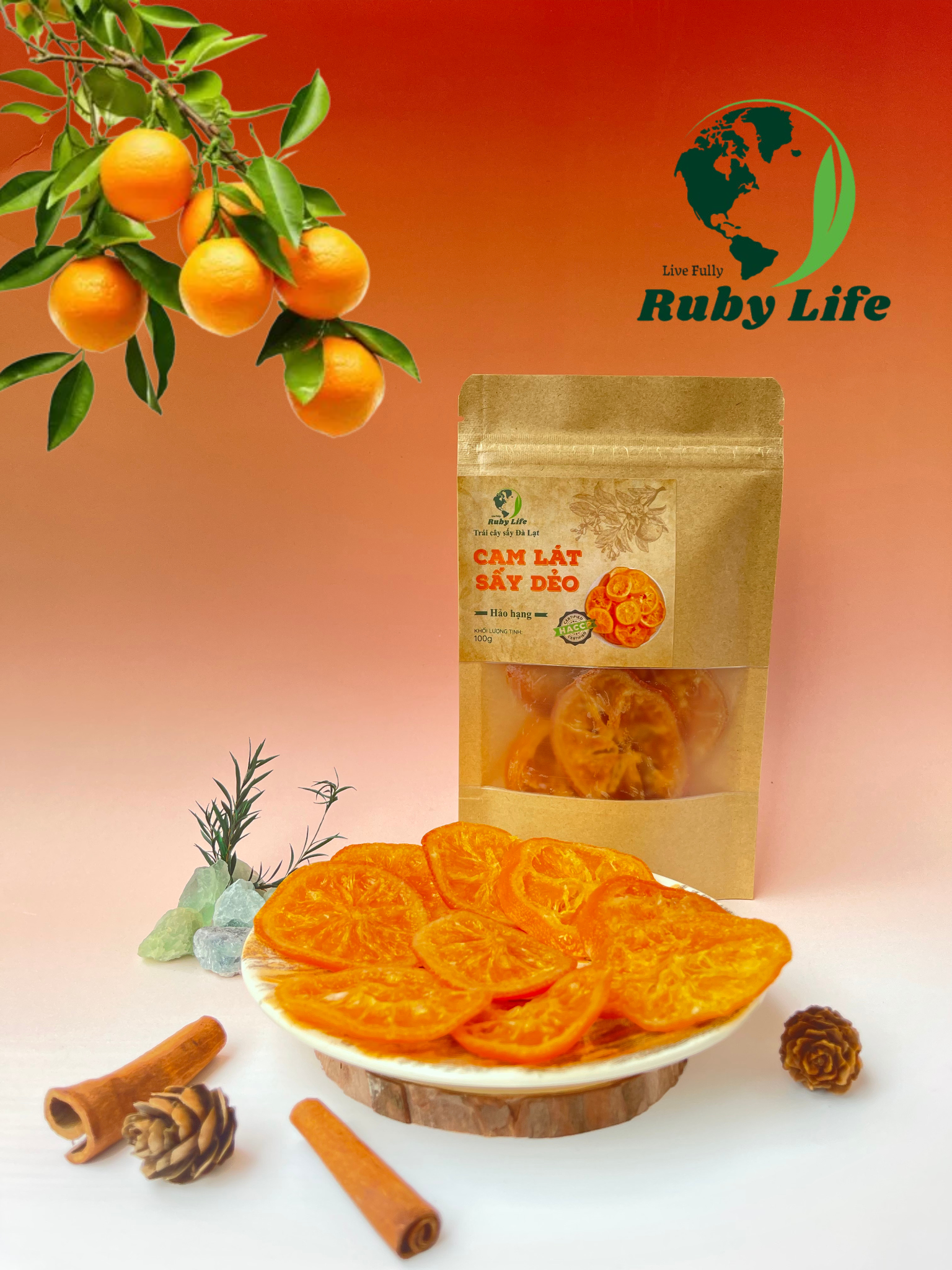 Cam lát sấy dẻo 100g
